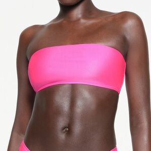 Women’s shine Bandeau Bikini in Hot Pink